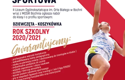 Plakat -  Nabór do klasy sportowej - koszykówka  dziewcząt