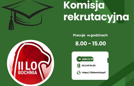 plakat z informacją kiedy pracuje komisja rekrutacyjna