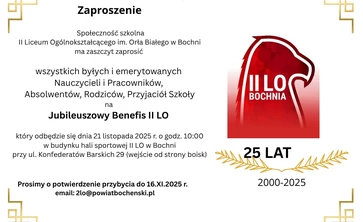 treść zaproszenia na jubileusz