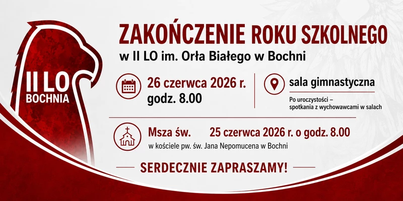 PLAKAT Z INFORMACJĄ O ZAKOŃCZENIU ROKU SZKOLEGO