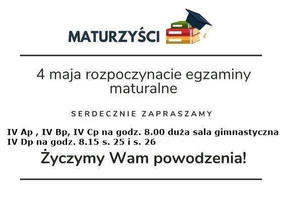 ogłoszenie o egzaminach maturalnych