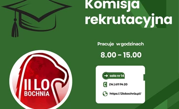 plakat z informacją kiedy pracuje komisja rekrutacyjna