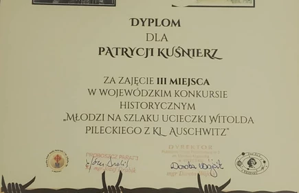 dyplom uczennicy