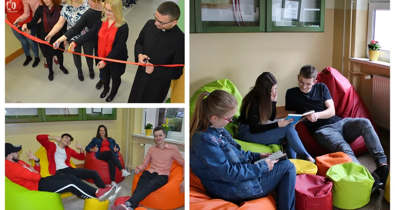 kolaż przedstawiający wydarzenia z życia szkoły. 