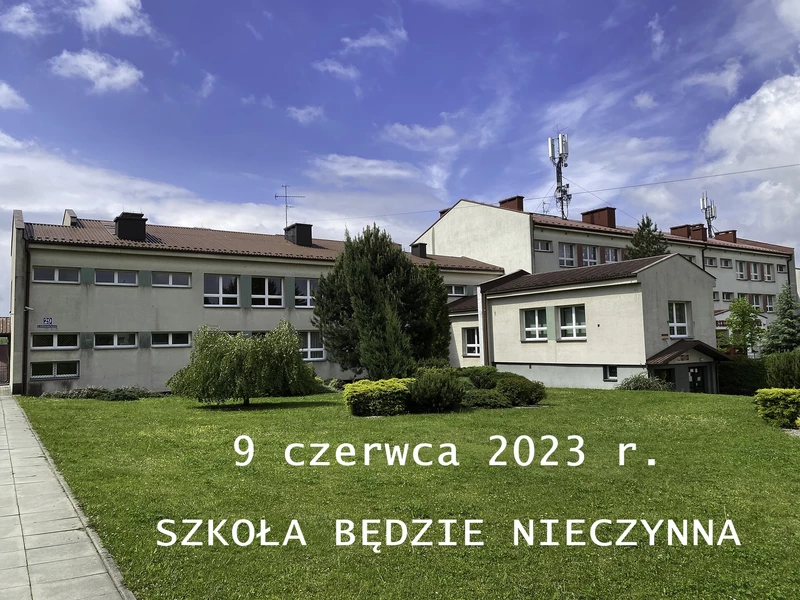 Informacja że szkoła będzie nieczynna